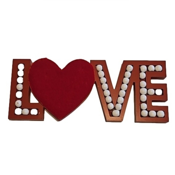 Better Living Brands LLC Valentine Beaded Velvet LOVE table Top 3-D  Home Accent - Picture 12 of 17